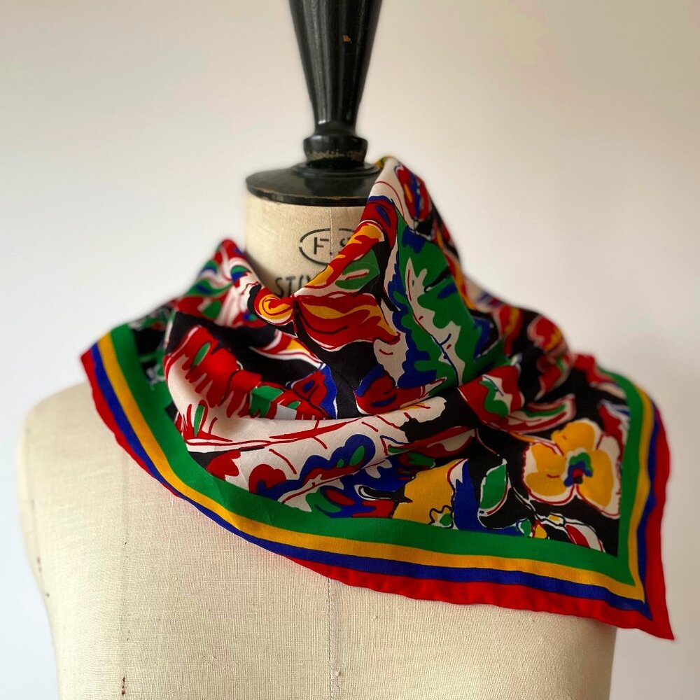 Vintage Colourful Square Scarf